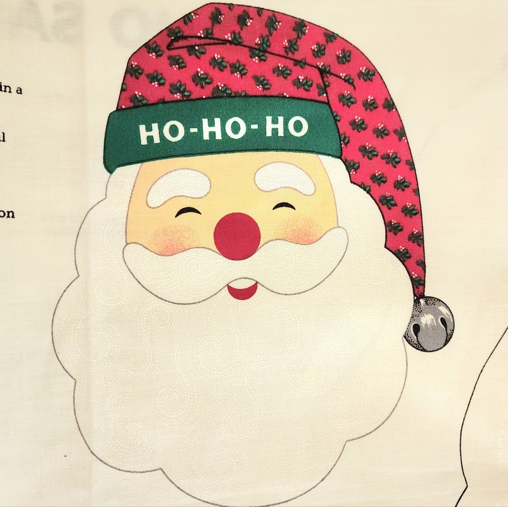 Vintage Cranston Santa Cut & Sew Fabric Christmas Door Decoration 13"x16"